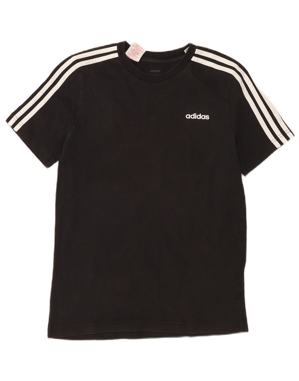 Adidas Boys T-Shirt Top 13-14 år Stor Sort Bomuld