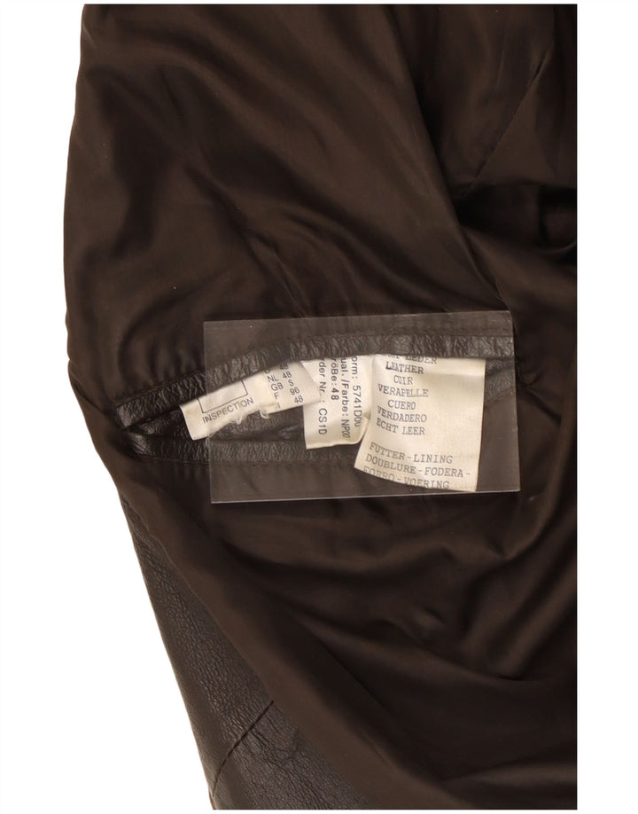 VINTAGE Herre Loose Fit Læderjakke UK 36 Lille brunt læder