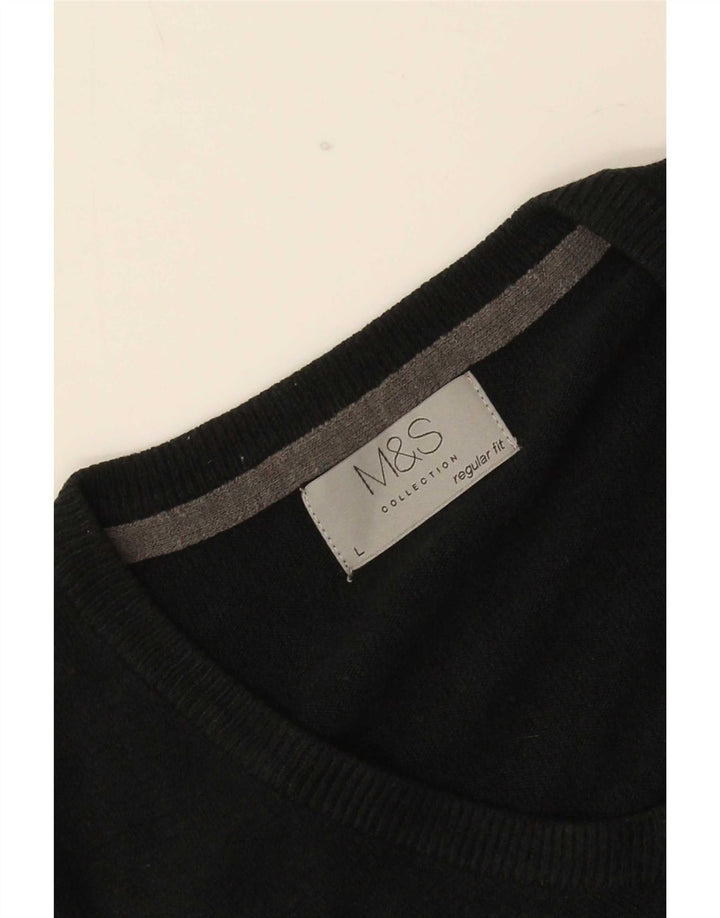 Marks & Spencer Herre Regular Fit V-hals sweater Stor Sort