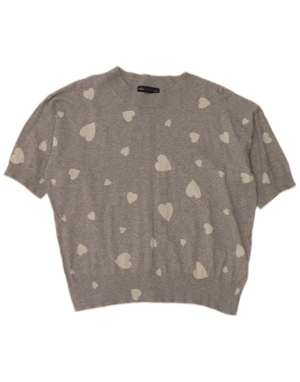 Marks & Spencer Dame abstrakt mønster Rundhals sweater UK 16 Larg