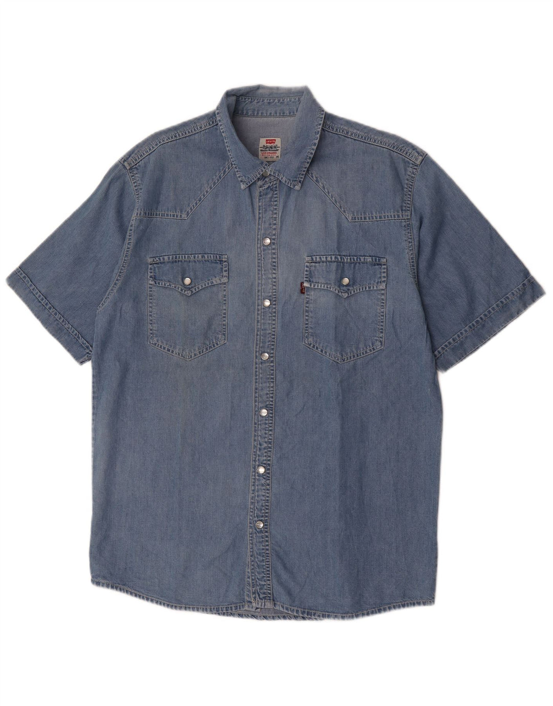 Levi's Kortærmet denimskjorte til mænd mellemblå