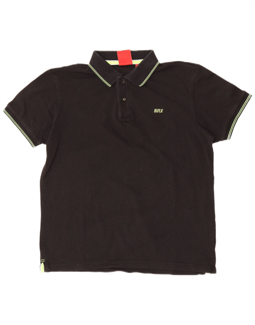 Rifle Herre poloshirt Stor sort bomuld