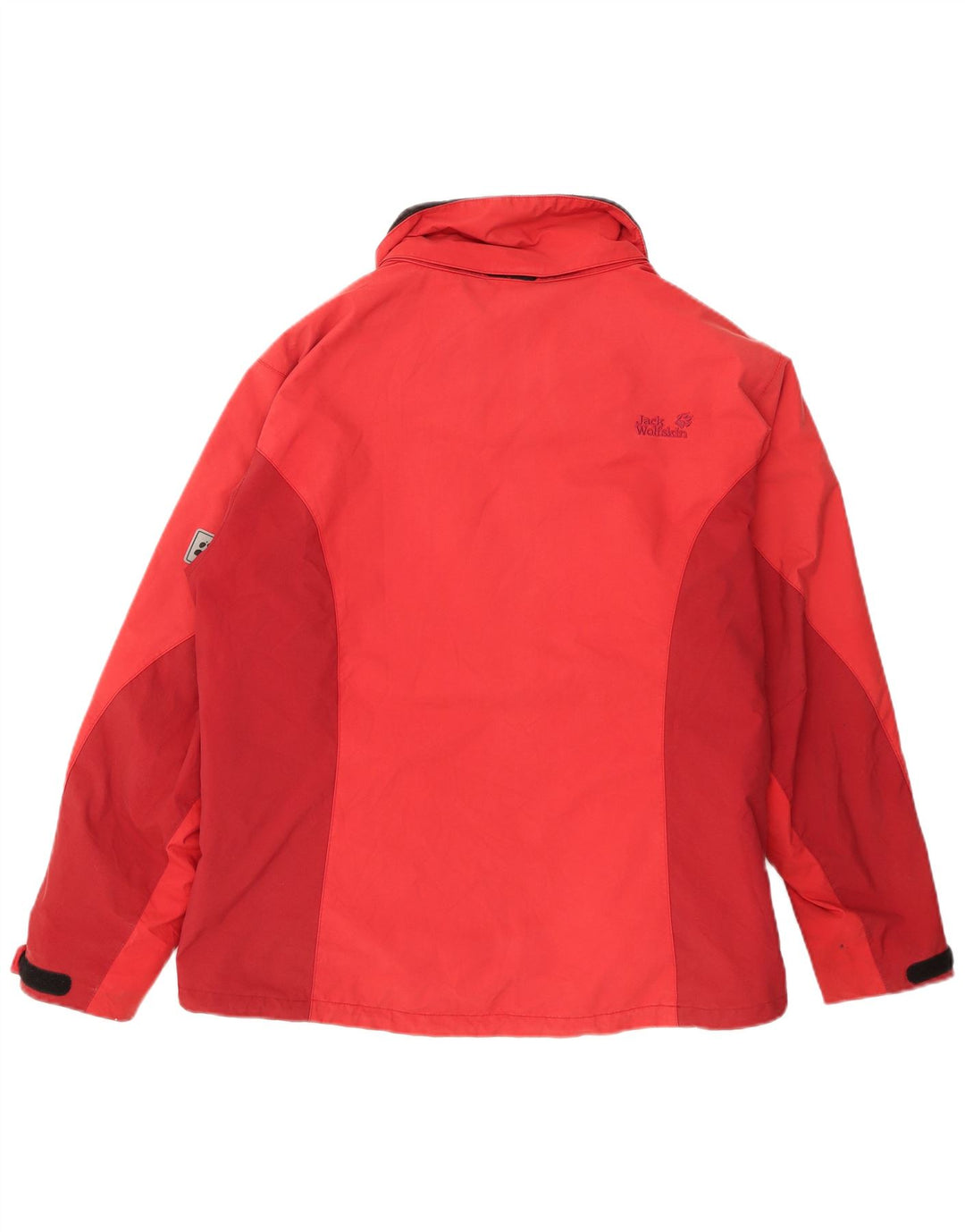 Jack Wolfskin Dame Regnjakke UK 14 Stor Rød Polyamid