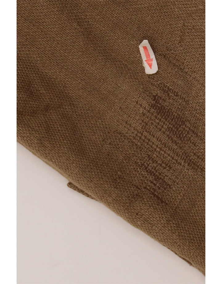 Zara Dame Longline Double Breasted Blazer Jacket UK 14 Medium Brown Linen