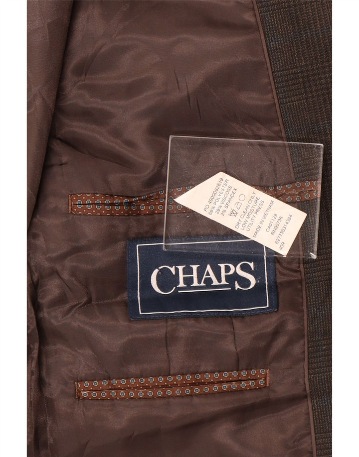 Chaps Herre 2-knaps blazerjakke UK 40 Stor brun ternet polyester