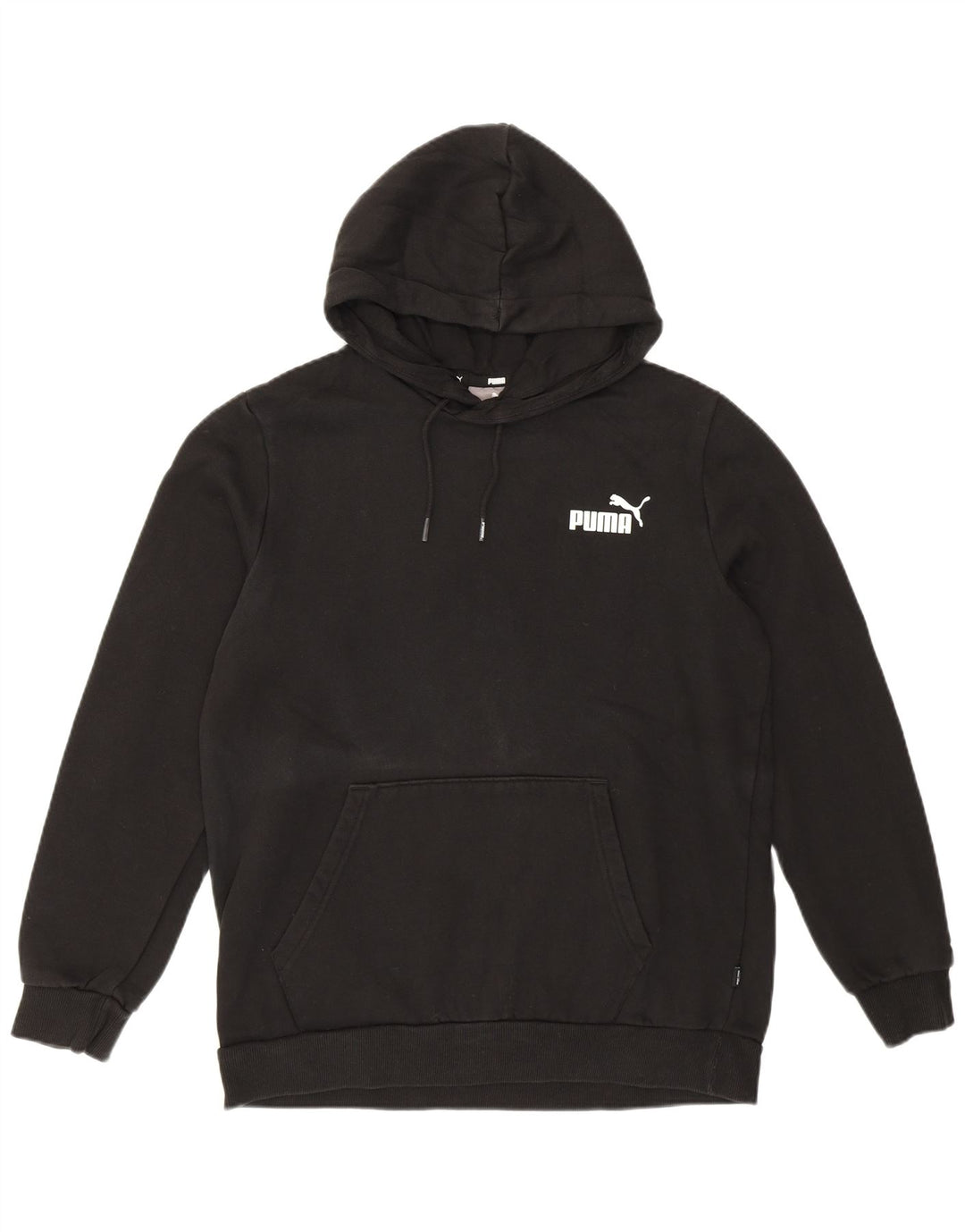 Puma Dame Hoodie Jumper UK 14 Medium Sort Bomuld