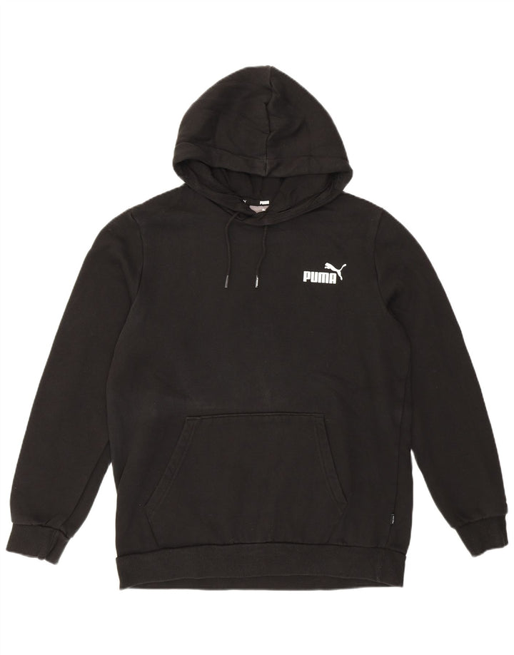 Puma Dame Hoodie Jumper UK 14 Medium Sort Bomuld