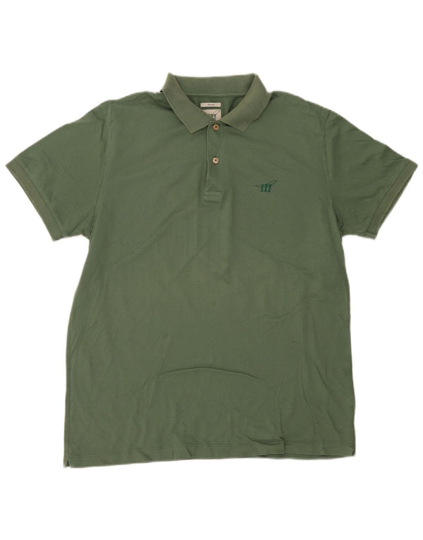 Henry Cottons Herre Slim Fit Polo Shirt XL Grøn Bomuld
