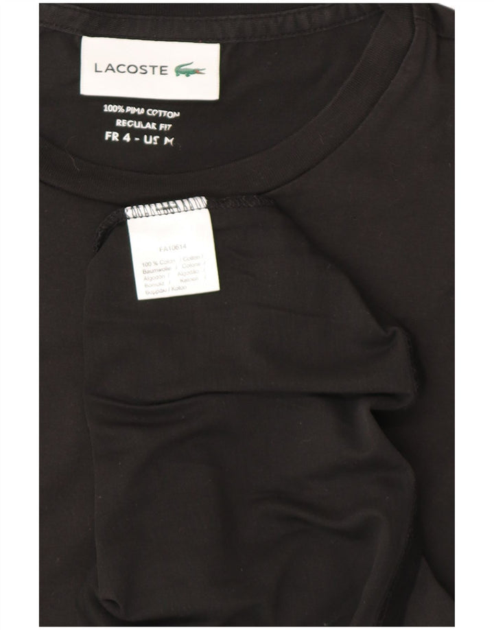 Lacoste Herre Regular Fit T-Shirt Top Størrelse 4 Medium Sort Bomuld