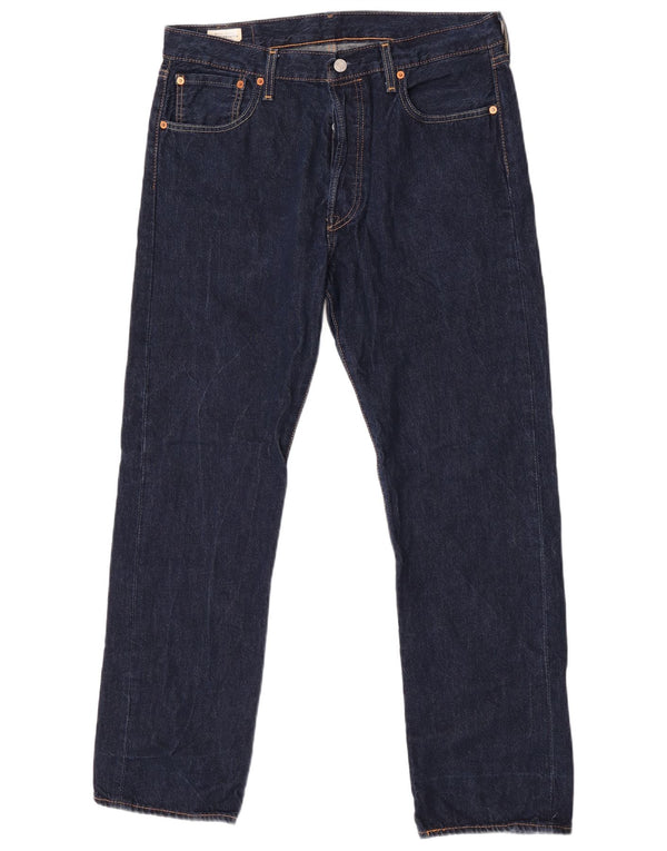 Levi's Herre 501 lige jeans W34 L30 Marineblå bomuld