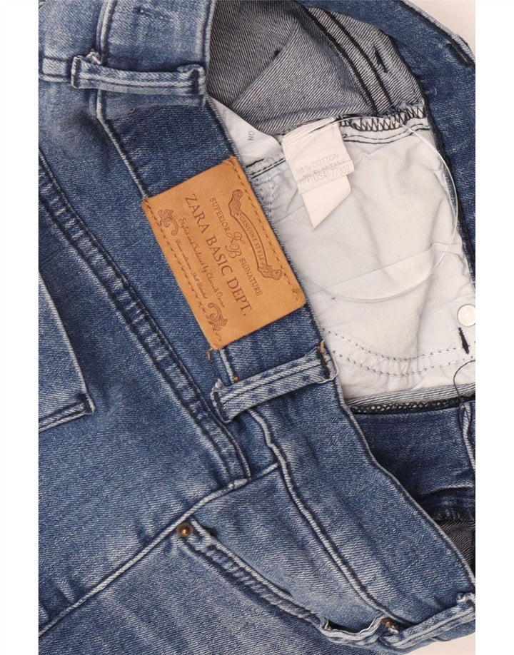 Zara Dame Denim Shorts EU 38 Small W28 Blue Cotton