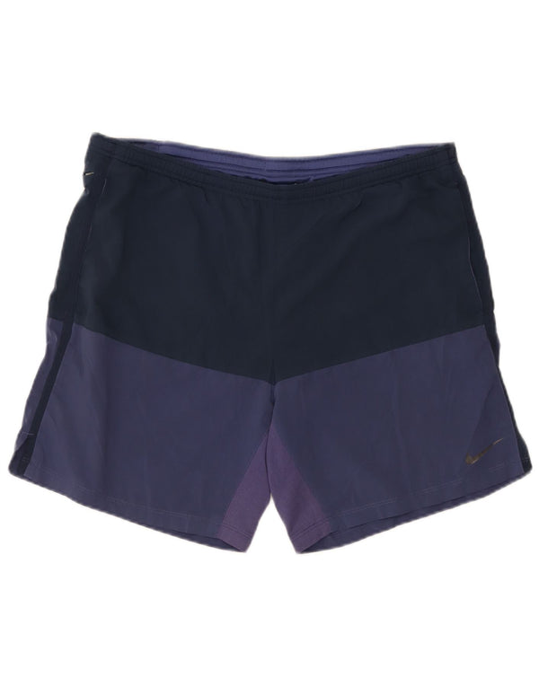 Nike Herre Dri Fit Sportshorts Medium Marineblå Colourblock Polyester