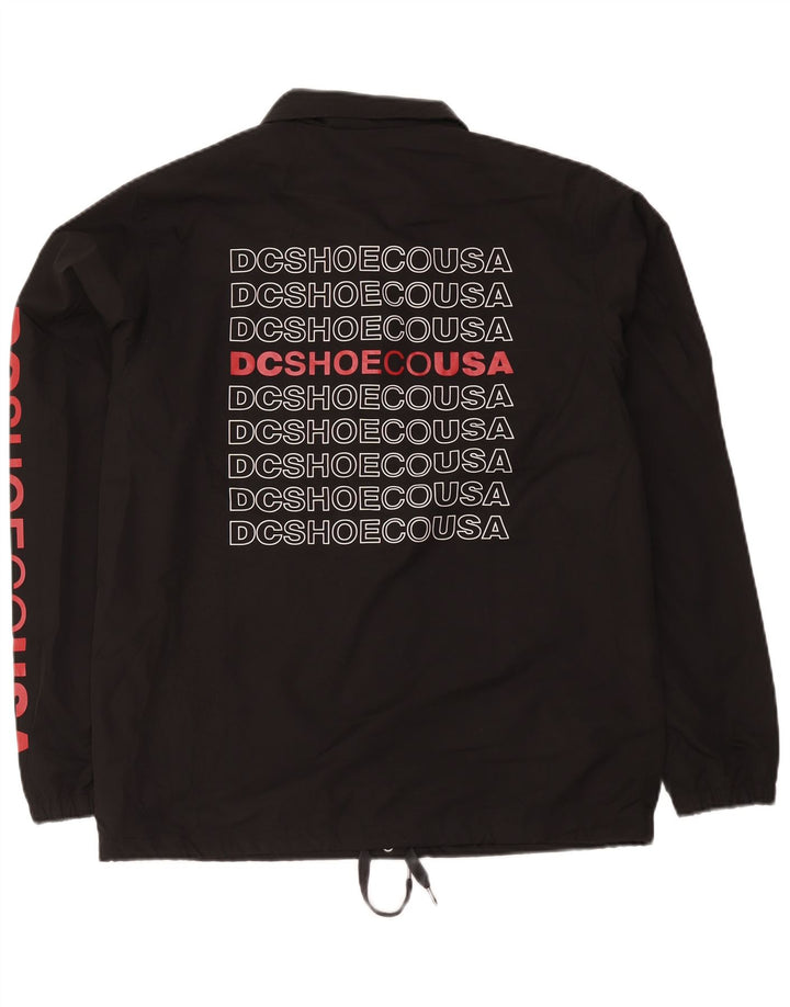 DC Grafisk regnjakke til mænd UK 38 Medium Sort Polyester