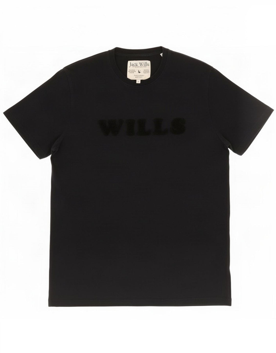 Jack Wills Herre grafisk T-shirt Top Medium Sort Bomuld