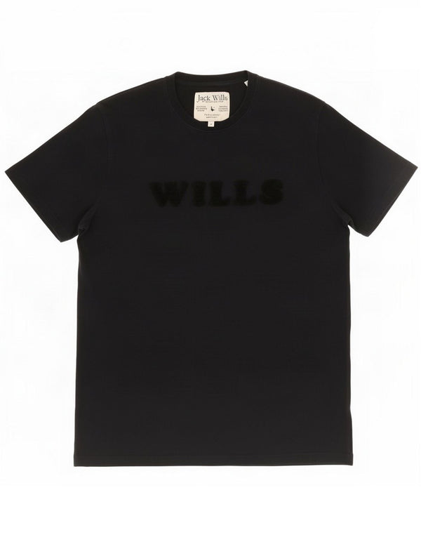 Jack Wills Herre grafisk T-shirt Top Medium Sort Bomuld