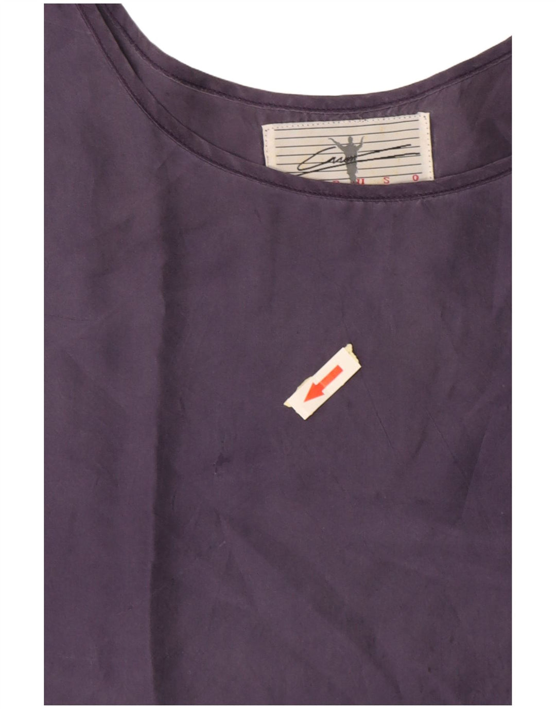 Caruso Dame ærmeløs bluse Top UK 14 Medium Navy Blue Silke