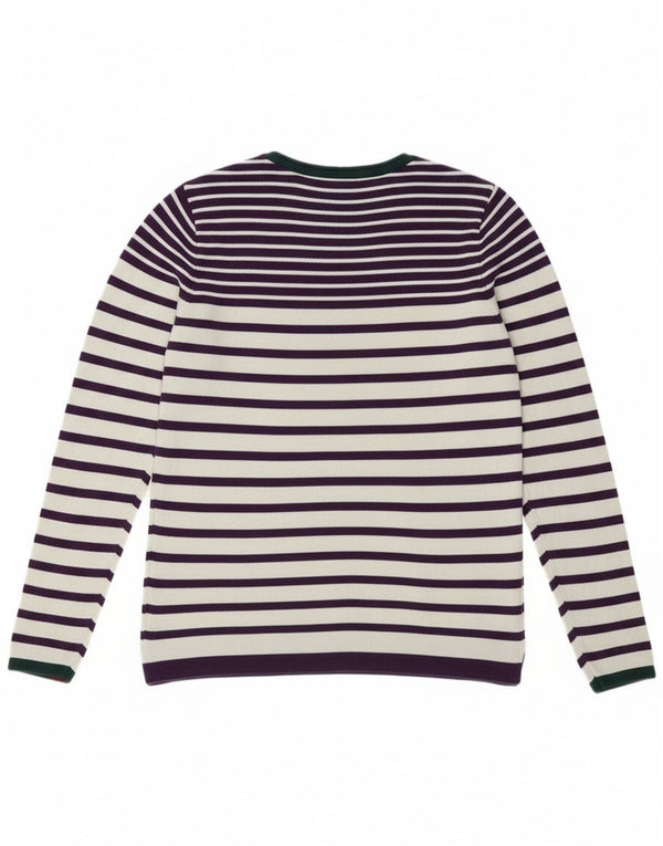 Tommy Hilfiger Dame Crew Neck Jumper Sweater UK 10 Small Purple Nautical