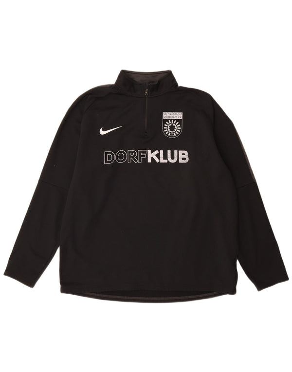 Nike Mens Dri Fit Graphic Zip Neck Pullover Tracksuit Top XL Black