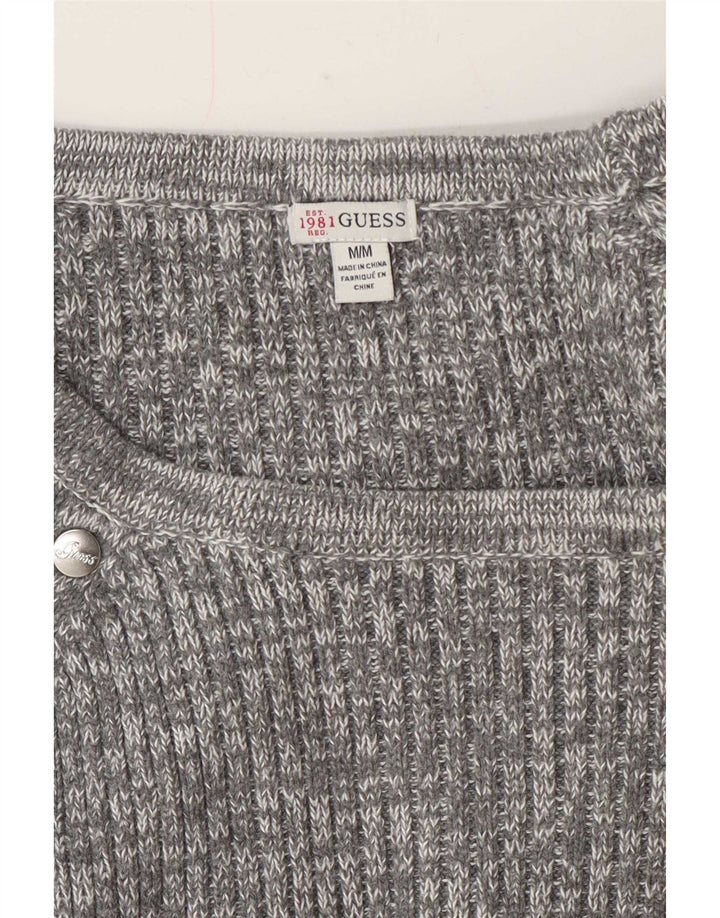 Guess Dame Boat Neck Jumper Sweater UK 14 Medium Grey Flecked