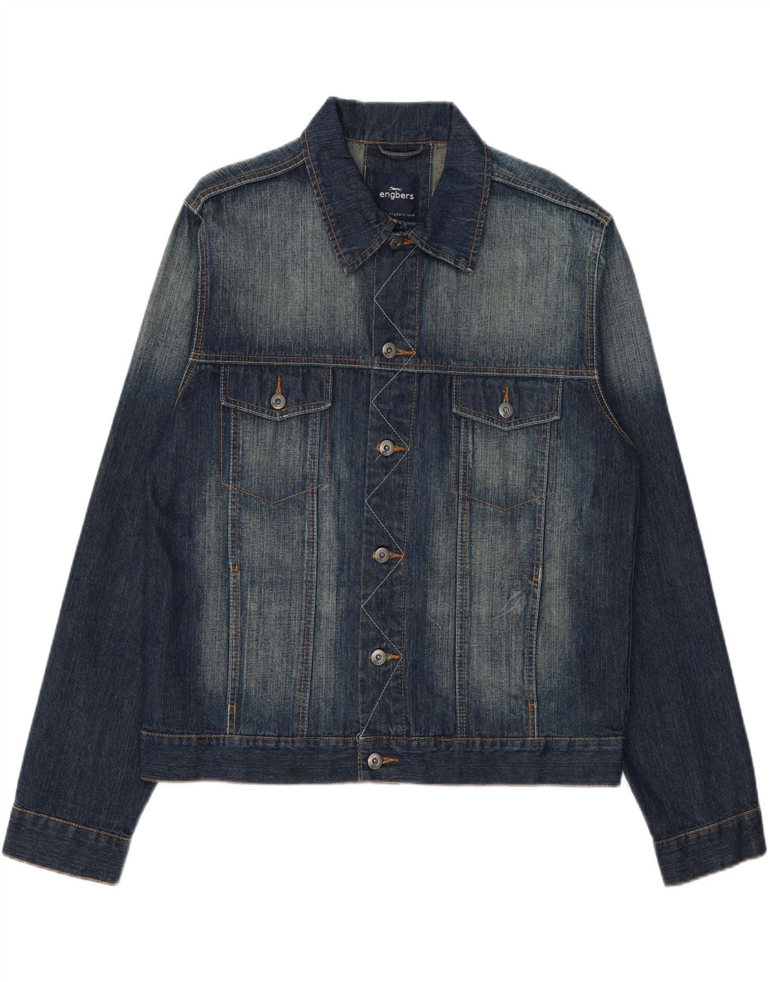 ENGBERS Mens Denim Jacket UK 40 Large Blue Cotton Vintage Engbers and Second-Hand Engbers from Messina Hembry 