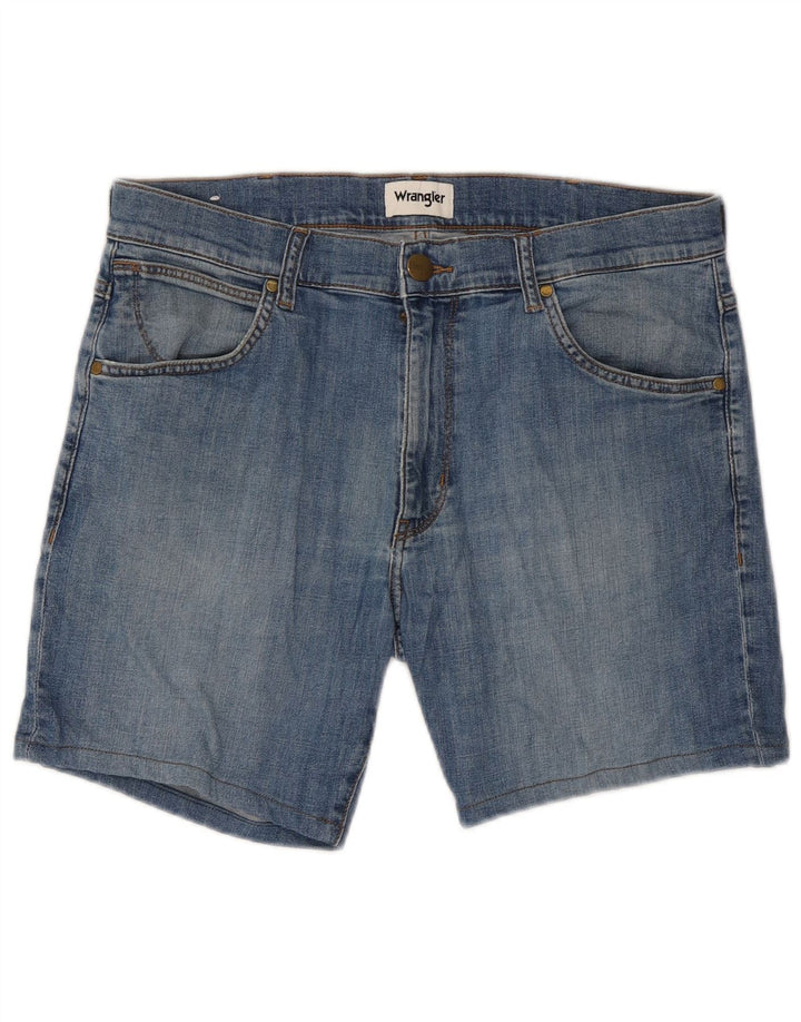 Wrangler Herre Larston Denim Shorts W34 Large Blue Cotton