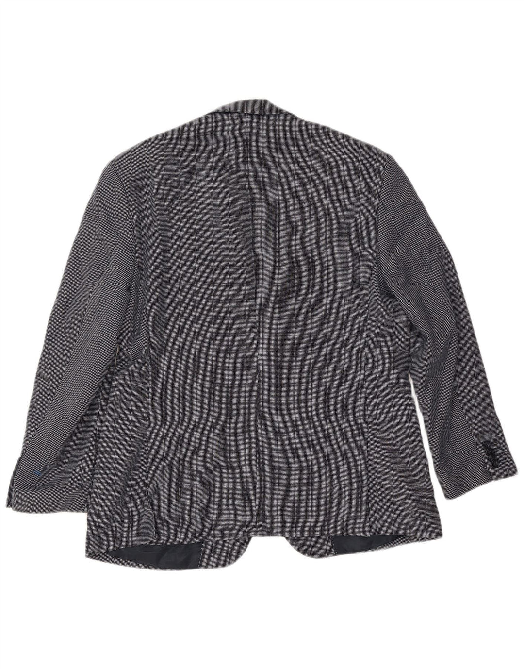 Marks & Spencer Herre Short Blazer Jacket UK 42 Large Navy Blue Spotted