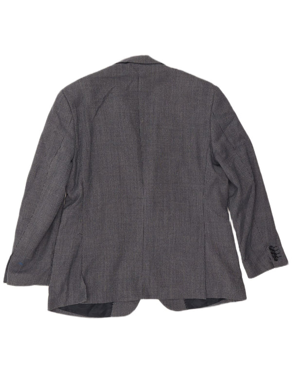 Marks & Spencer Herre Short Blazer Jacket UK 42 Large Navy Blue Spotted
