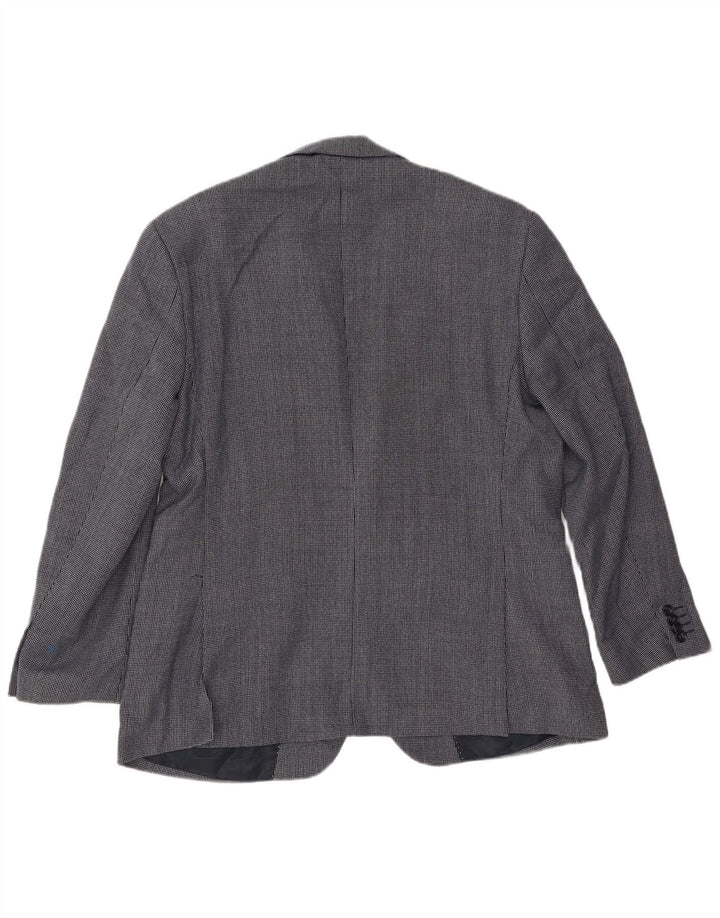 Marks & Spencer Herre Short Blazer Jacket UK 42 Large Navy Blue Spotted