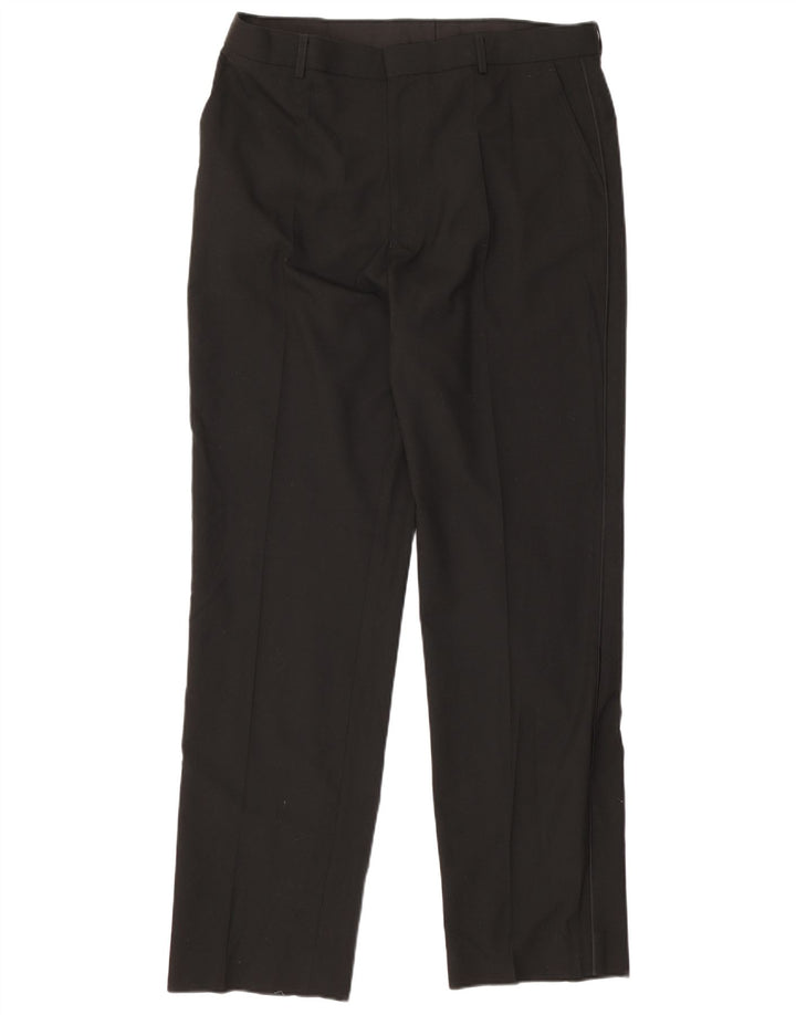 Marks & Spencer Straight Suit bukser til mænd W36 L33 sort polyester