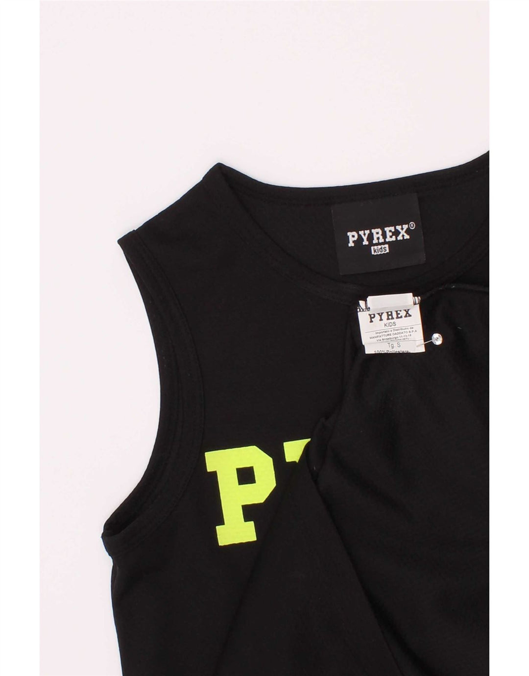 Pyrex Boys Grafisk Vest Top 10-11 År Lille Sort Polyester