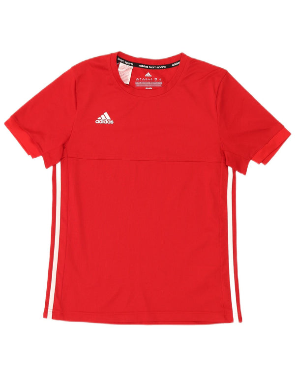 ADIDAS Boys Climalite T-Shirt Top 13-14 År Rød Polyester