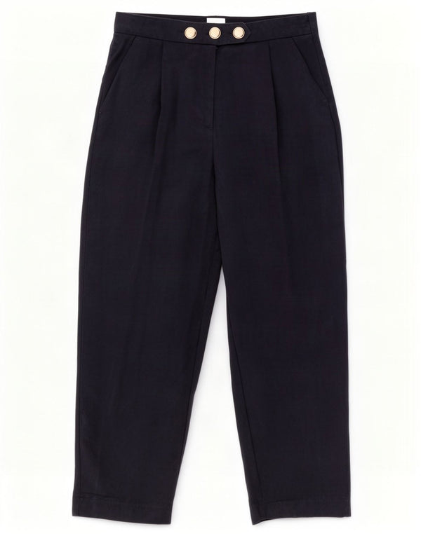Zara Dame Loose Fit Højtaljede Casual Bukser Medium W28 L27 Marineblå