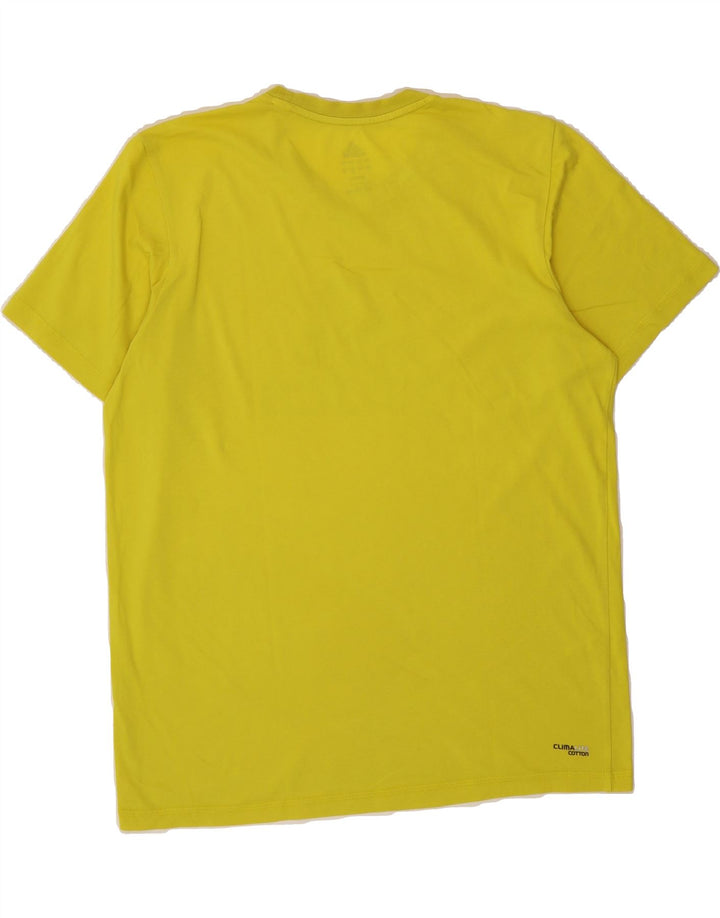ADIDAS Mens Graphic T-Shirt Top Large Yellow Cotton Vintage Adidas and Second-Hand Adidas from Messina Hembry 