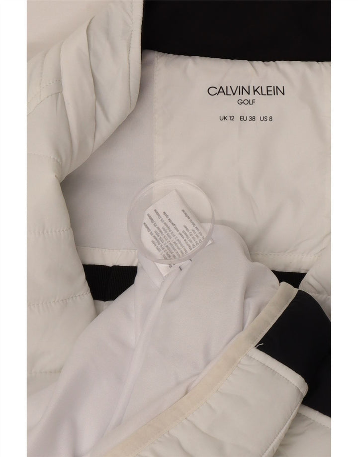 Calvin Klein polstret golfjakke til kvinder UK 12 Medium White Colourblock