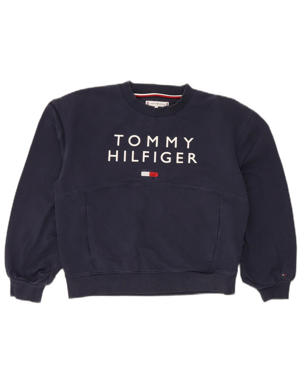 TOMMY HILFIGER Graphic Crop sweatshirt til piger 11-12 år Marineblå
