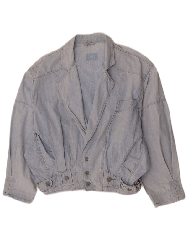 Vintage Mens Bomber Denim Jacket UK 36 Small Blue