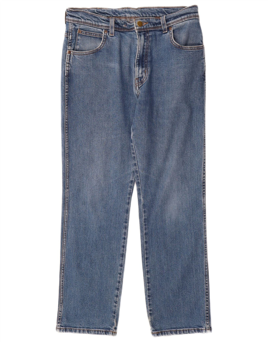 WRANGLER Herre Regular Fit Straight Jeans W34 L30 Blå Bomuld