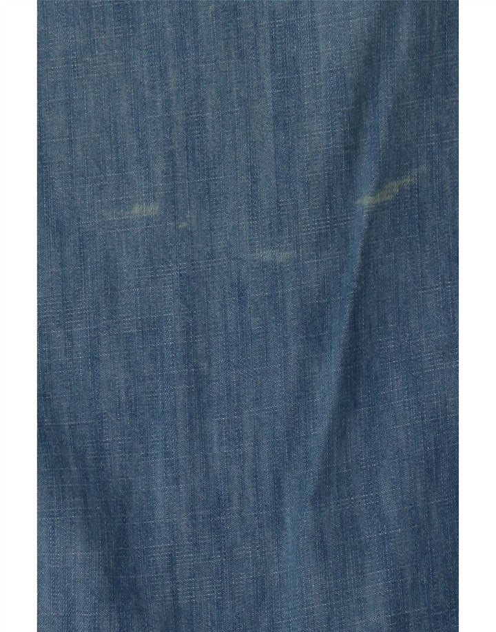 Fat Face Dame Denim Kjole UK 12 Medium Blue Cotton
