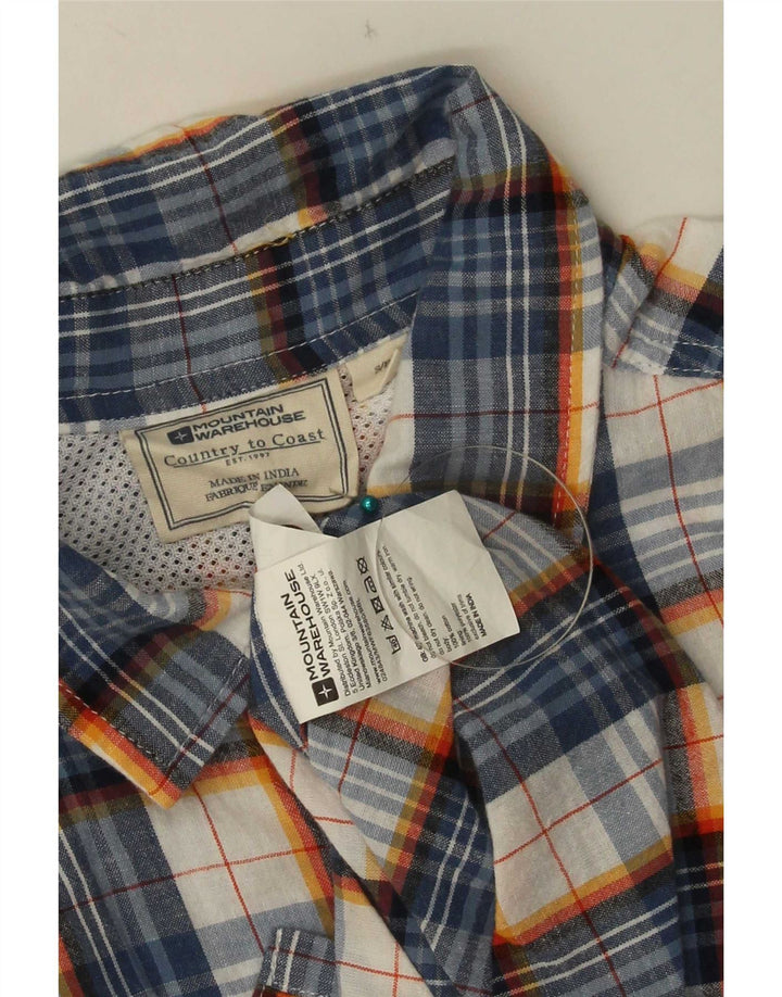 Mountain Warehouse Herre kortærmet skjorte lille blå ternet polyester