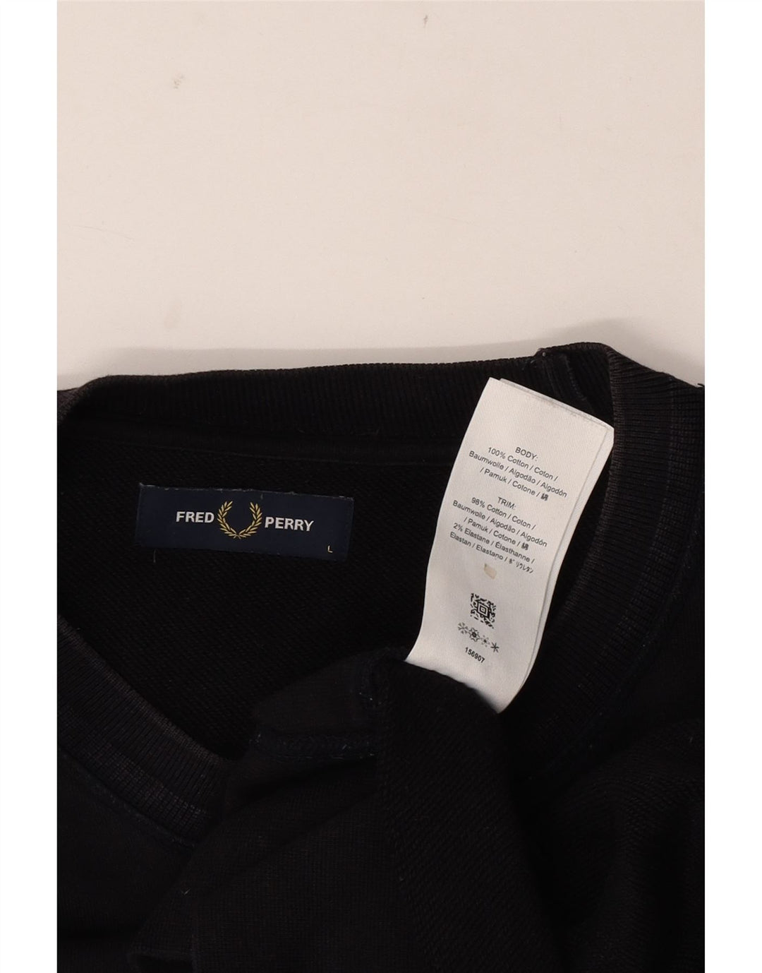 Fred Perry Herre Grafisk Sweatshirt Jumper Stor Marineblå Bomuld