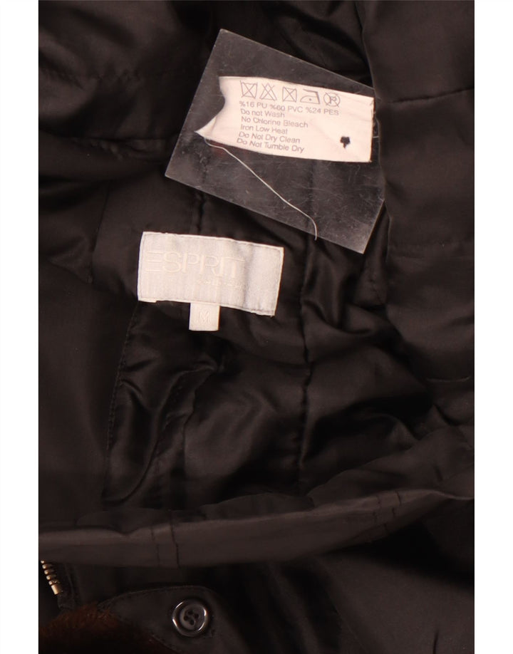 Esprit Dame Overfrakke UK 14 Medium Sort Polyvinyl