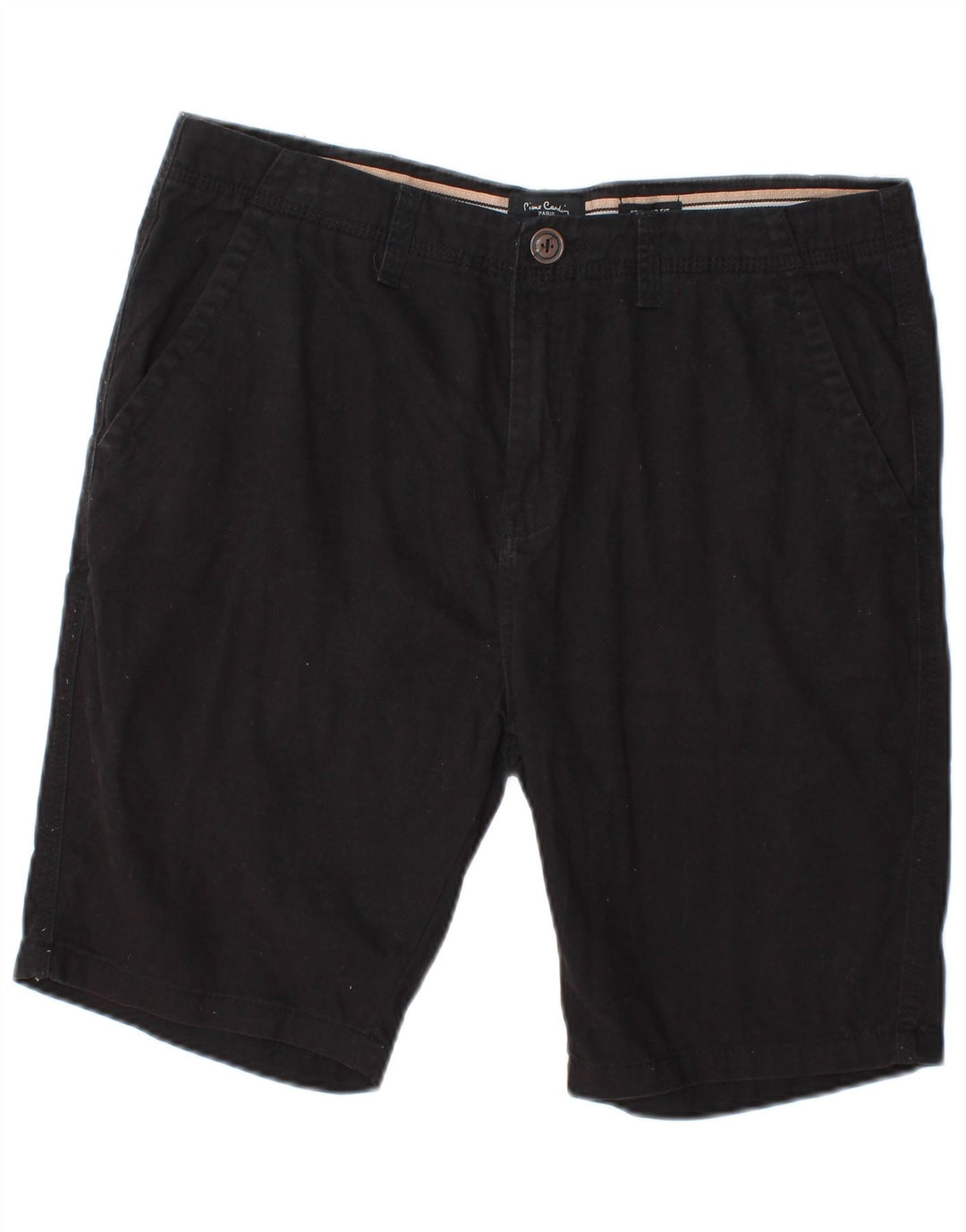 Pierre Cardin Herre Regular Fit Chino Shorts Medium W32 Sort Bomuld