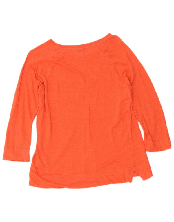 Jigsaw Dame Top 3/4 ærmet UK 12 Medium Orange Linen