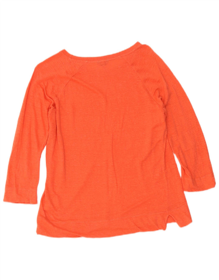 Jigsaw Dame Top 3/4 ærmet UK 12 Medium Orange Linen