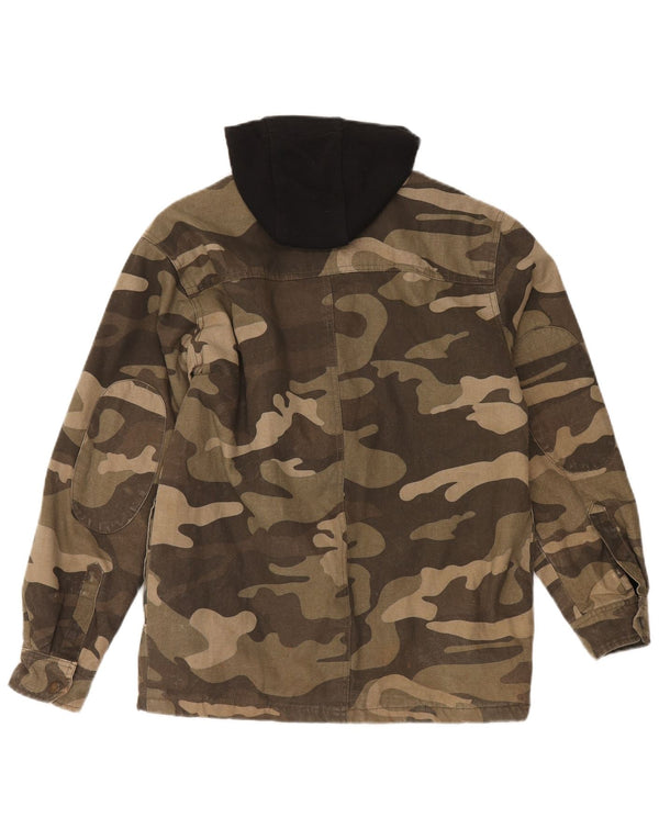 Dickies Lumberjack-skjorte med hætte til mænd UK 34/36 Small Khaki Camouflage Bomuld