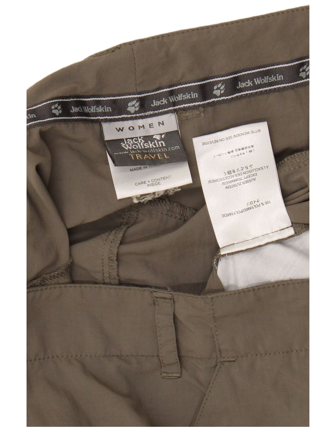 JACK WOLFSKIN Dame Mini Cargo Skirt UK 14/16 Large W34 Grå Polyamid
