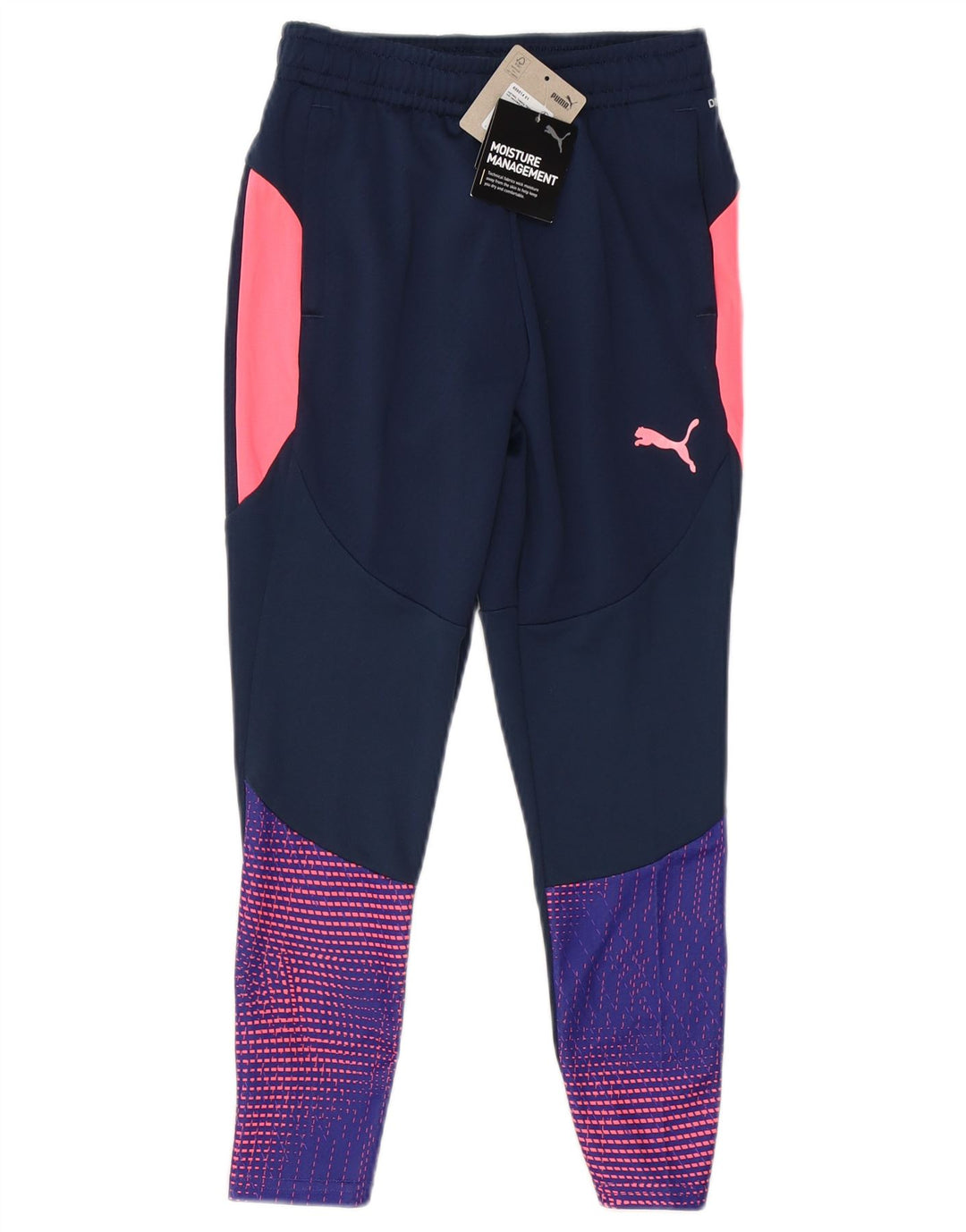 Puma træningsdragt bukser til piger 9-10 år Navy Blue Colourblock Polyester