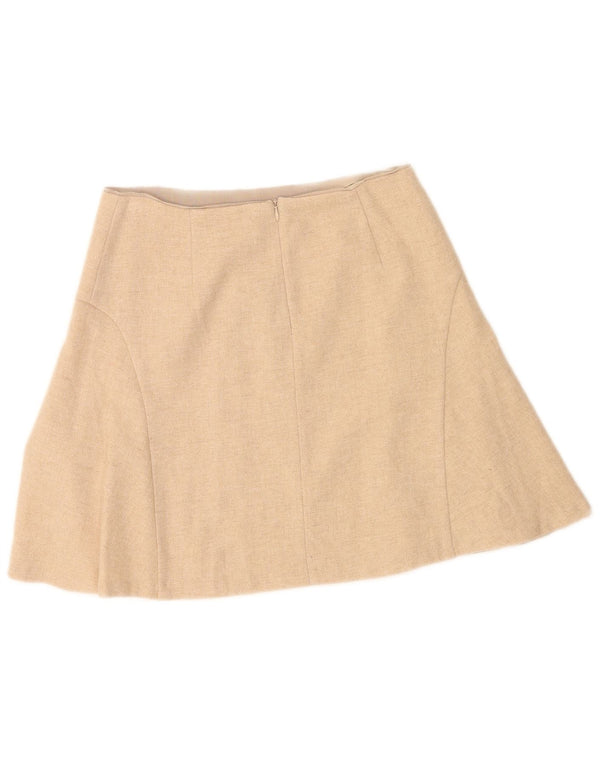 Massimo Dutti Womens Mini Skirt EU 40 Medium W30  Beige Wool