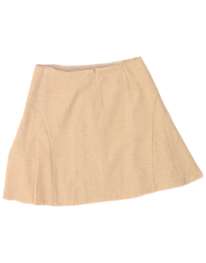 Massimo Dutti Dame Mini Nederdel EU 40 Medium W30 Beige Uld