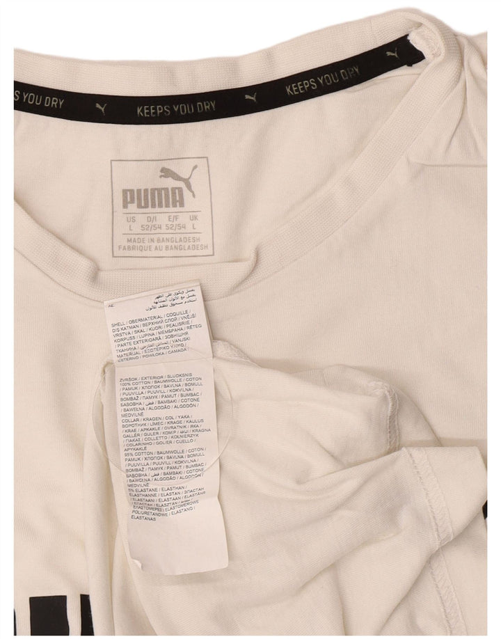 Puma Herre Grafisk Vest Top Stor Hvid Bomuld
